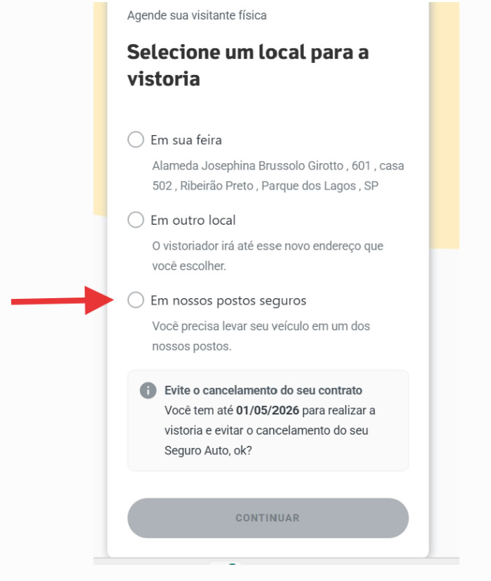 Selecionar posto fixo